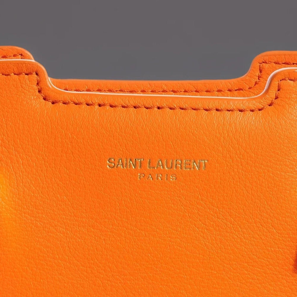 Leather Small Classic Y Cabas Orange