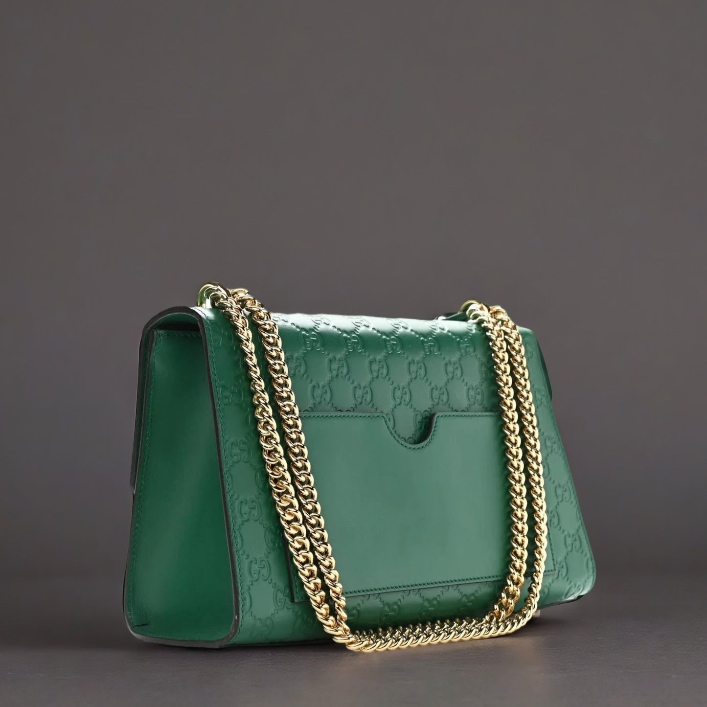Guccissima Medium Padlock Shoulder Bag Emerald