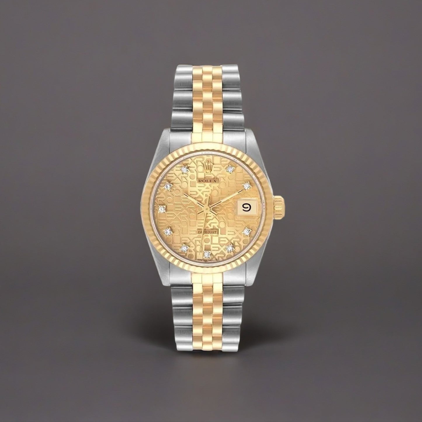 Rolex Datejust 31mm Midsize Steel Yellow Gold Diamond Dial Watch
