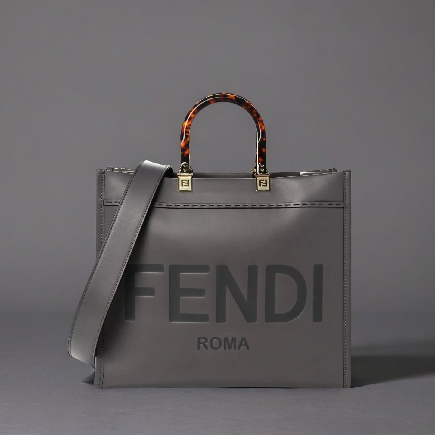 Vitello King Plexiglass Medium Fendi Sunshine Shopper Tote Moon