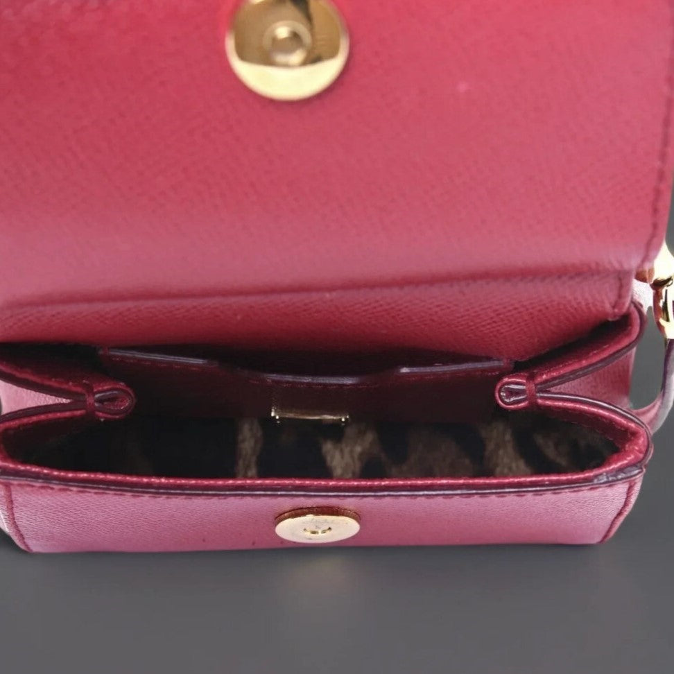 DOLCE & GABBANA Dauphine Micro Miss Sicily Satchel Dark Red