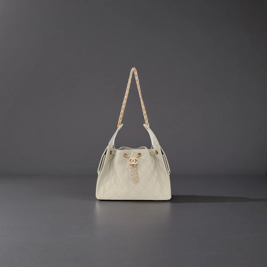Caviar Quilted Small Chanel 25 Handbag Light Grey