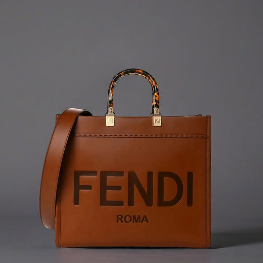 Calfskin Plexiglass Medium Sunshine Shopper Tote Cuoio