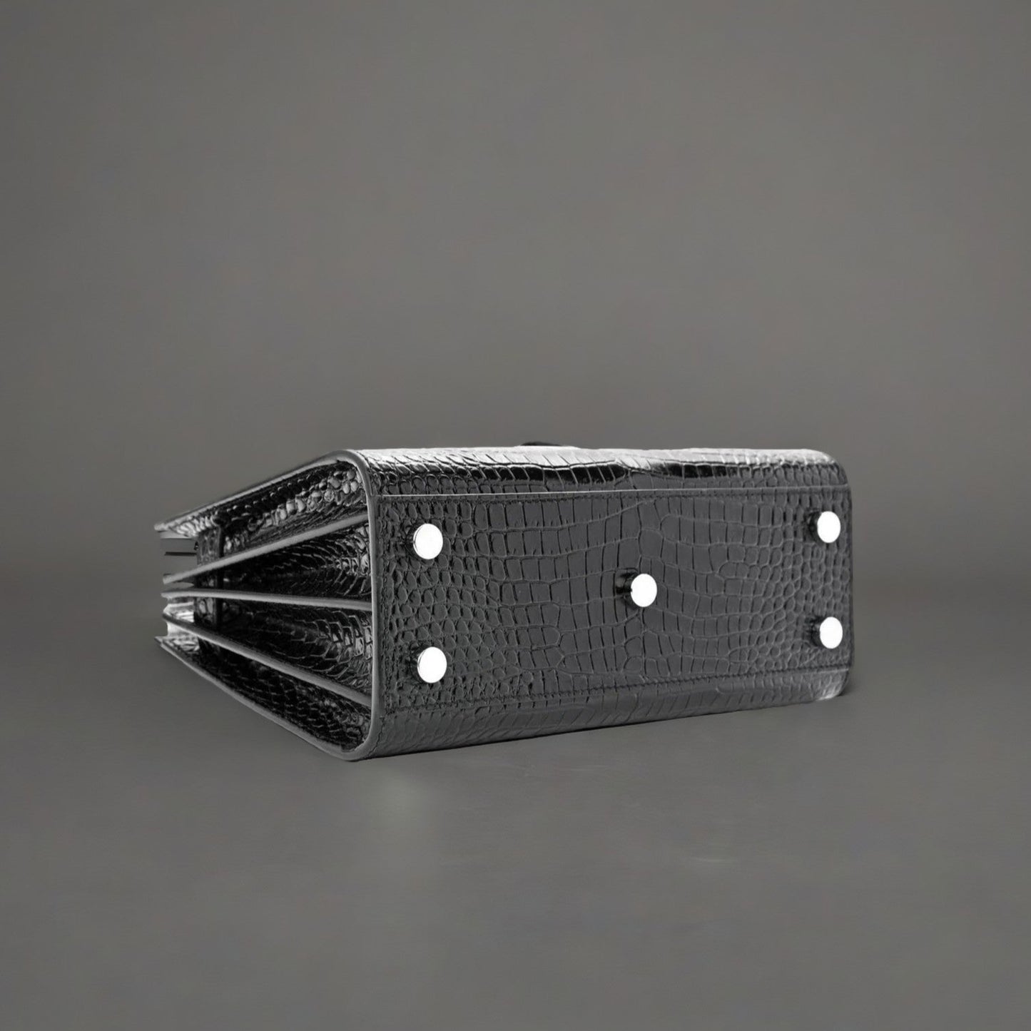 Calfskin Crocodile Embossed Nano Sac De Jour Black