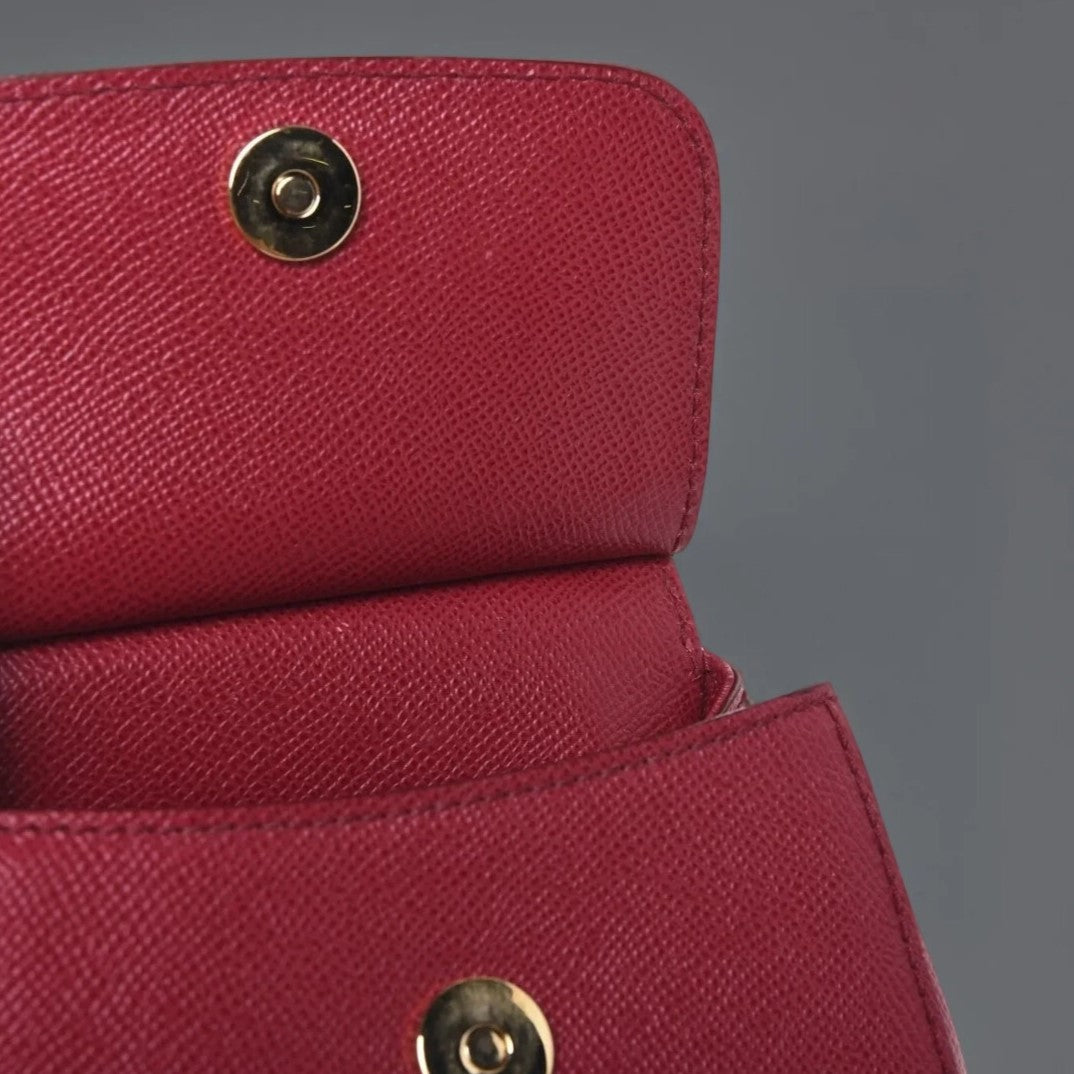 DOLCE & GABBANA Dauphine Micro Miss Sicily Satchel Dark Red