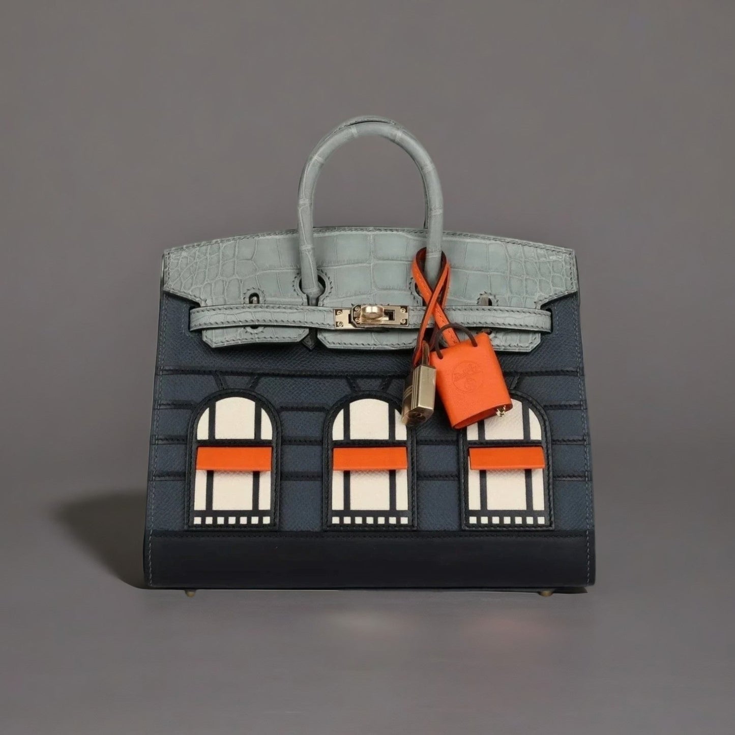 "Rainy Days" Sac Faubourg Birkin 20 Gris Misty Matte Alligator Permabrass Hardware