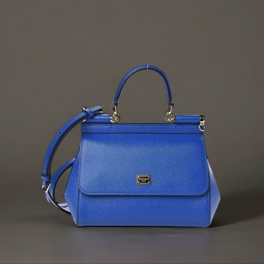 DOLCE & GABBANA Dauphine Small Miss Sicily Satchel Bleuette Scuro