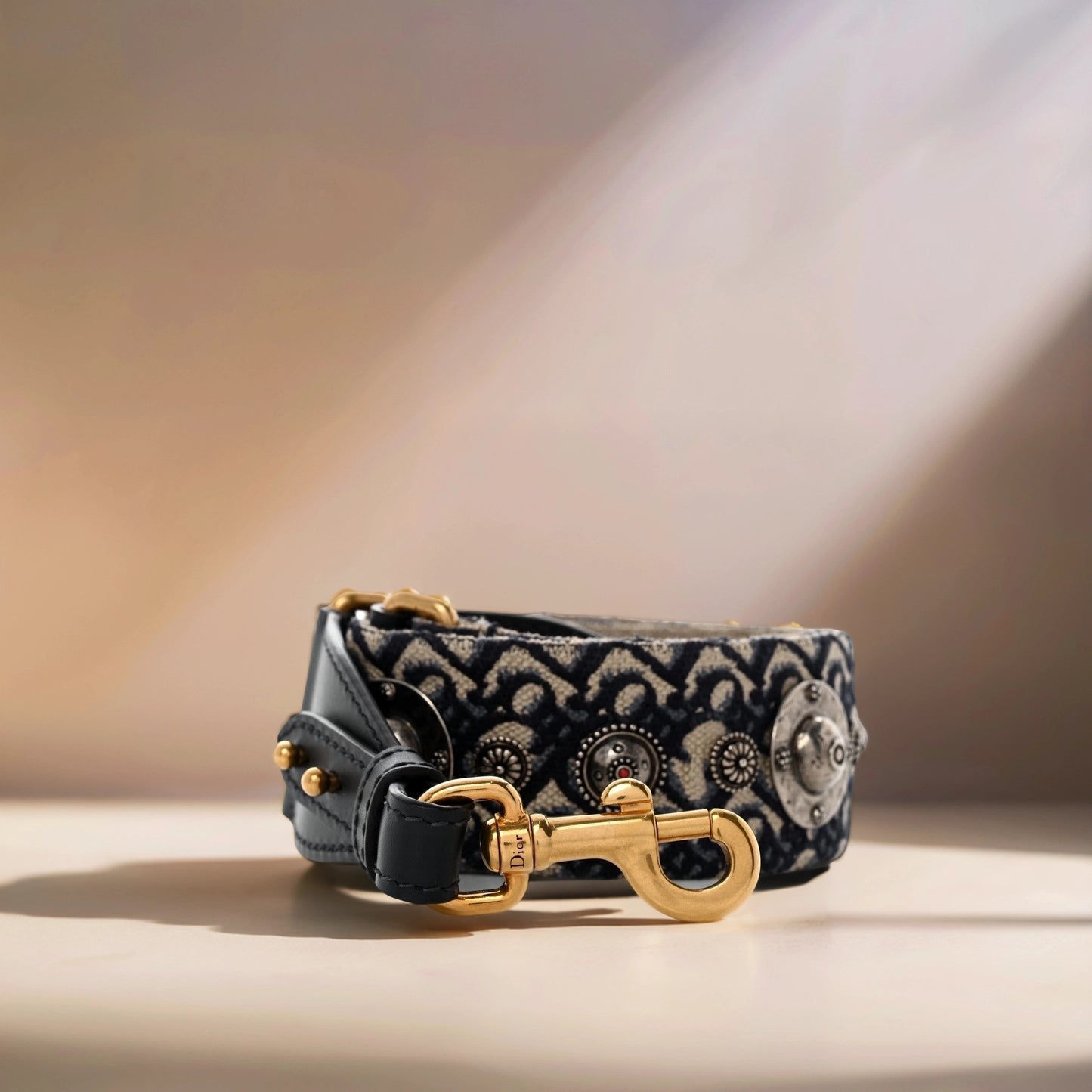 Oblique Studded Shoulder Strap Blue