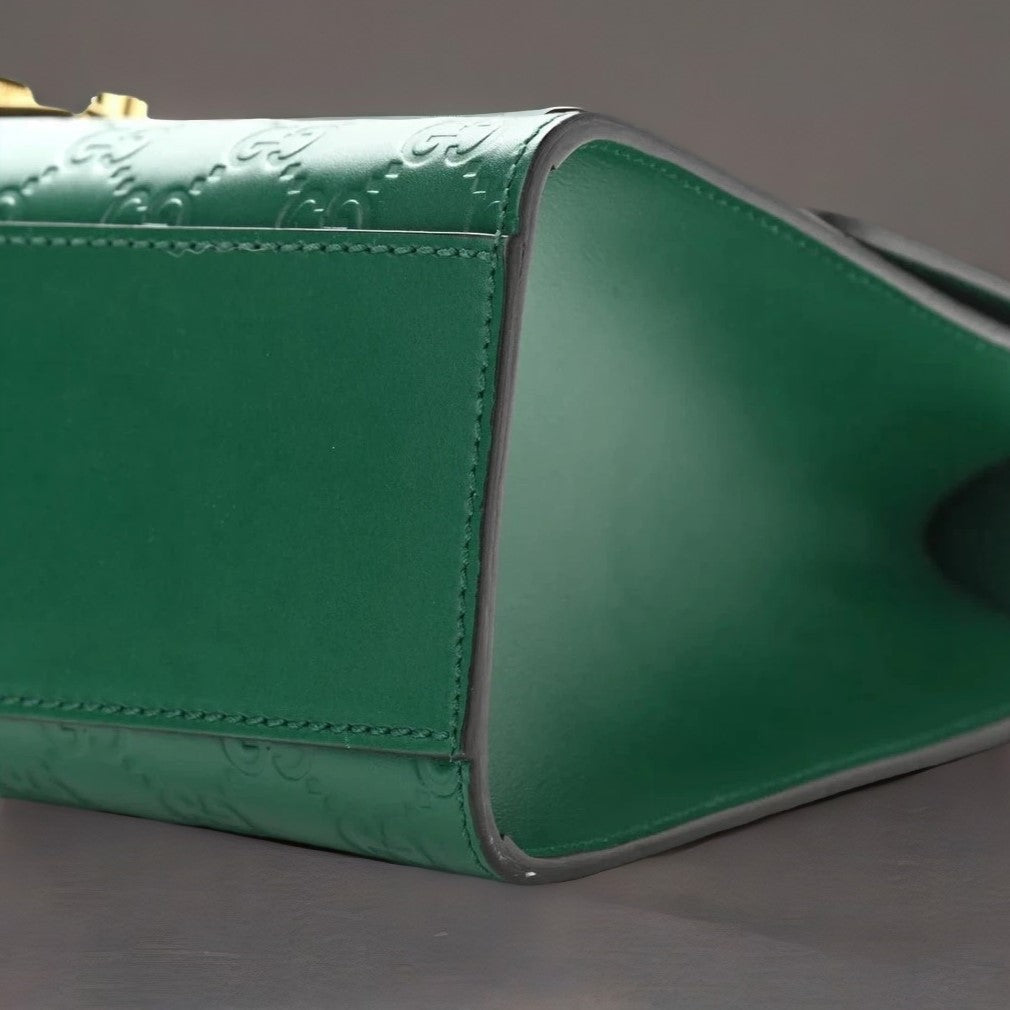 Guccissima Medium Padlock Shoulder Bag Emerald