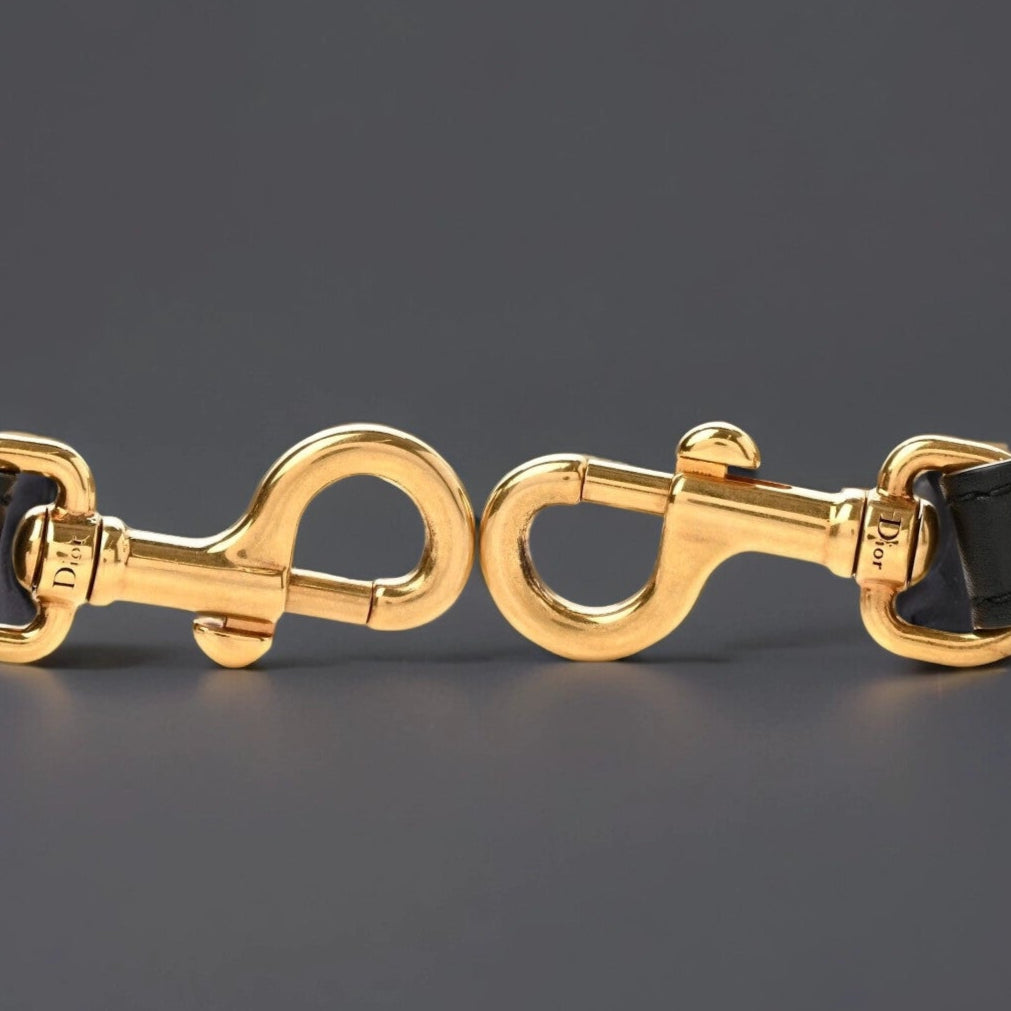 Canvas Embroidered Shoulder Strap Black