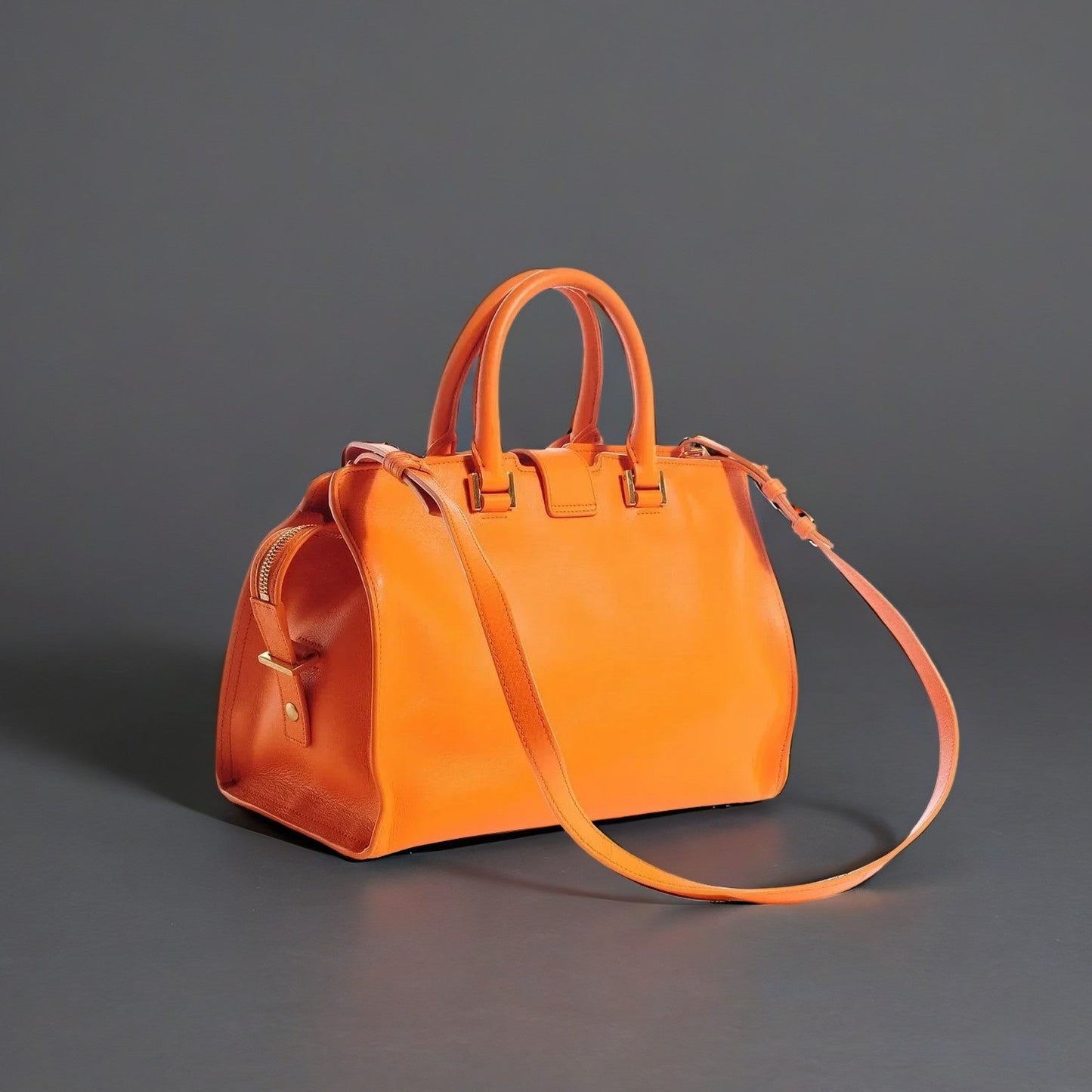 Leather Small Classic Y Cabas Orange