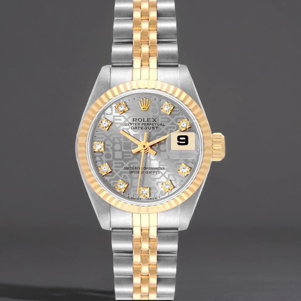 Rolex Datejust 26 Steel Yellow Gold Silver Computer Diamond Dial  Watch