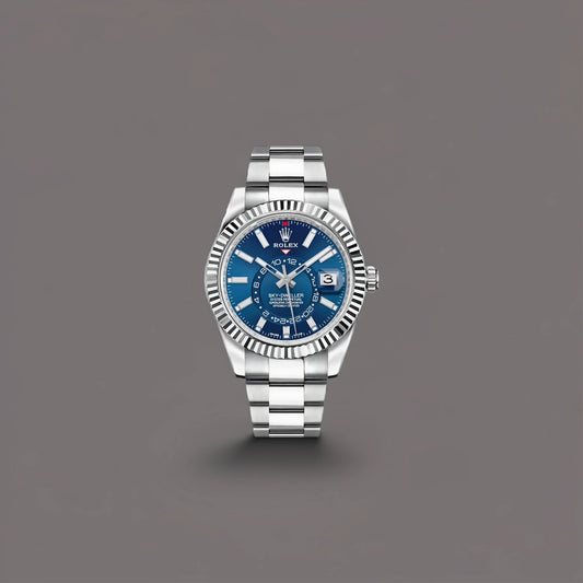 Rolex Sky-Dweller Blue Dial Steel White Gold Mens Watch