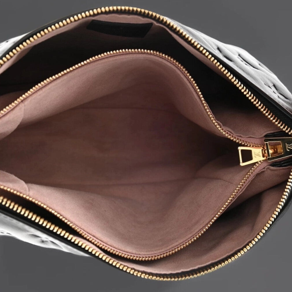 Lambskin Embossed Monogram Coussin PM Black