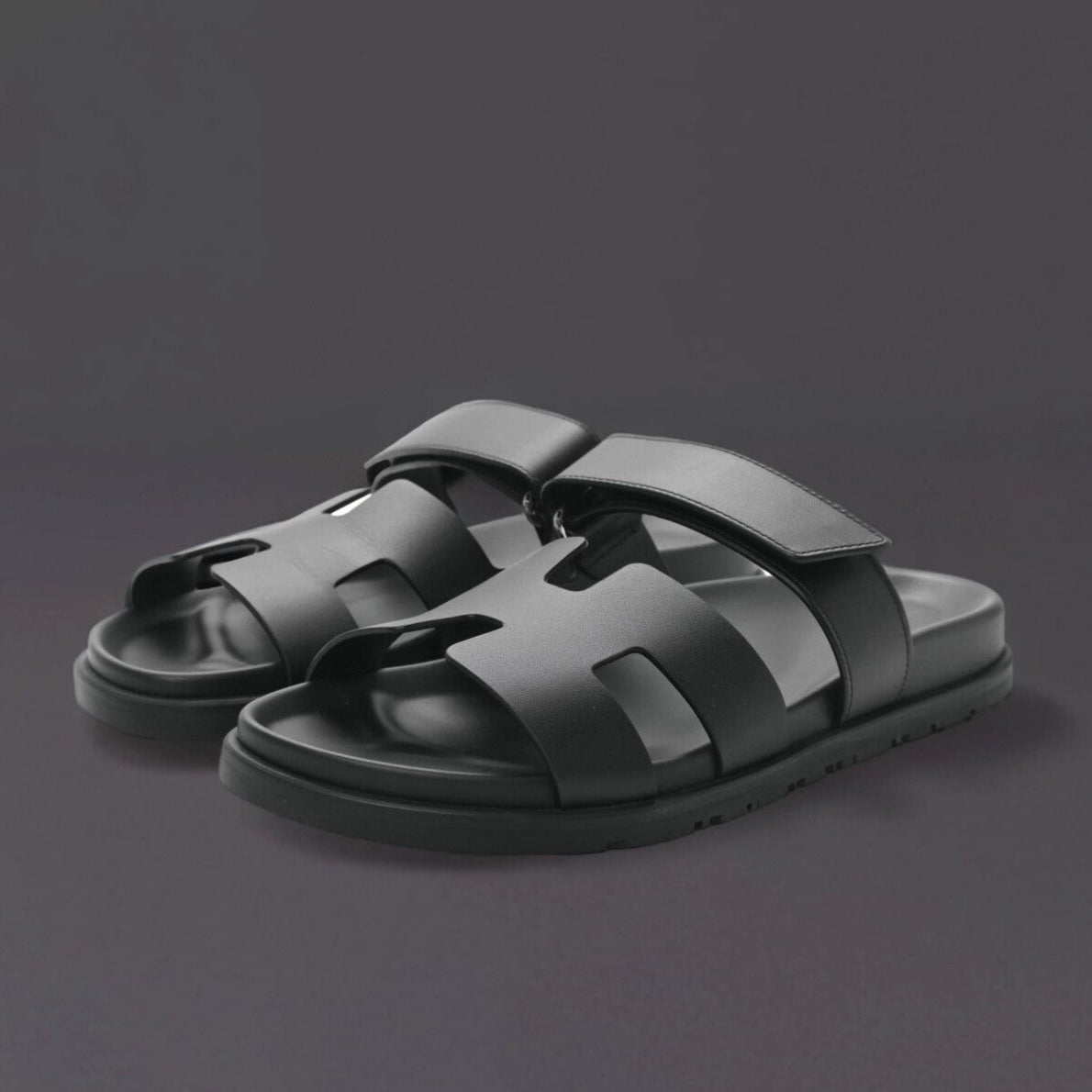 Calfskin Womens Chypre Sandals 40.5 Black