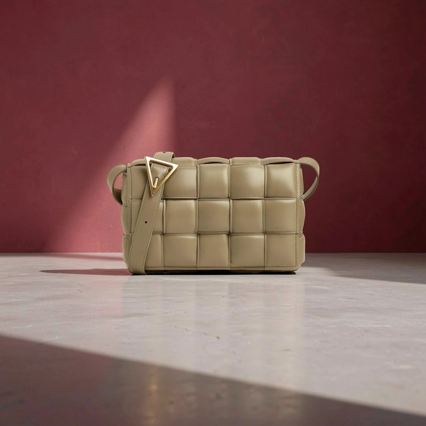 Padded Cassette Bag in Intrecciato Leather