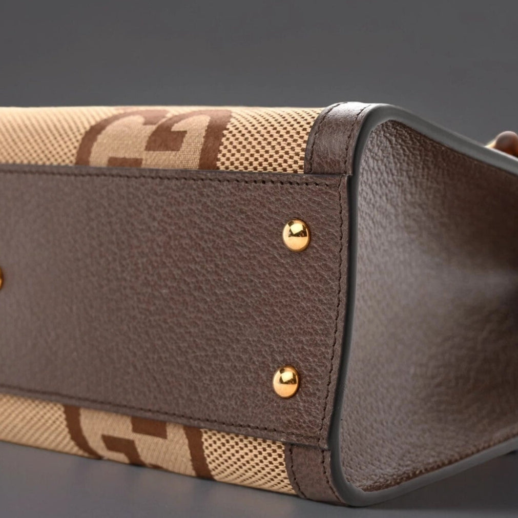 Monogram Jumbo GG Textured Dollar Calfskin Small Diana Tote Bag Camel Ebony New Acero Pomegranate Red