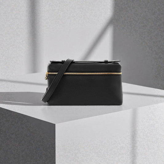 Loro Piana Grained Calfskin L19 Extra Pocket Pouch Black