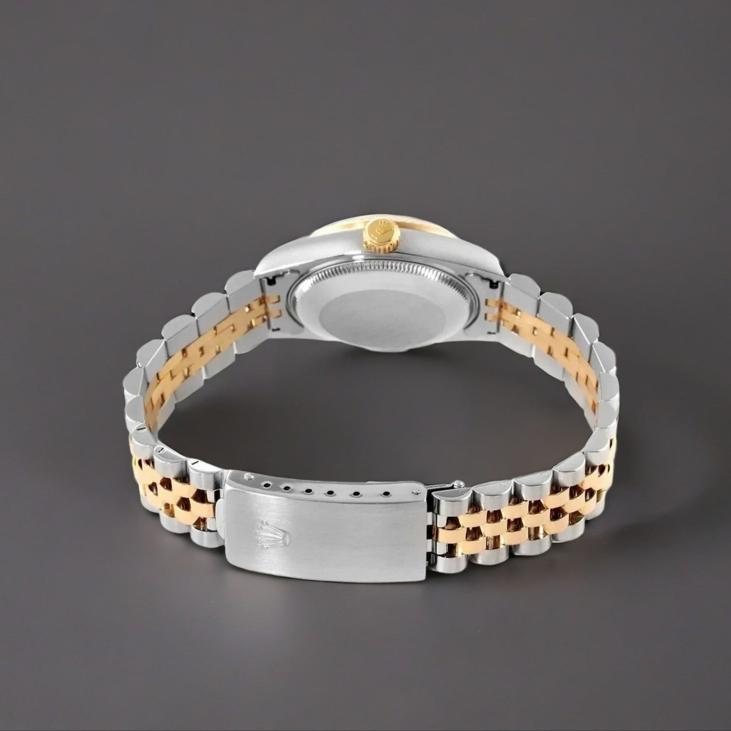 Rolex Datejust 36 Steel Yellow Gold Black Diamond Dial Mens Watch