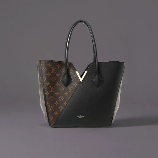 Calfskin Monogram Kimono Tote Black