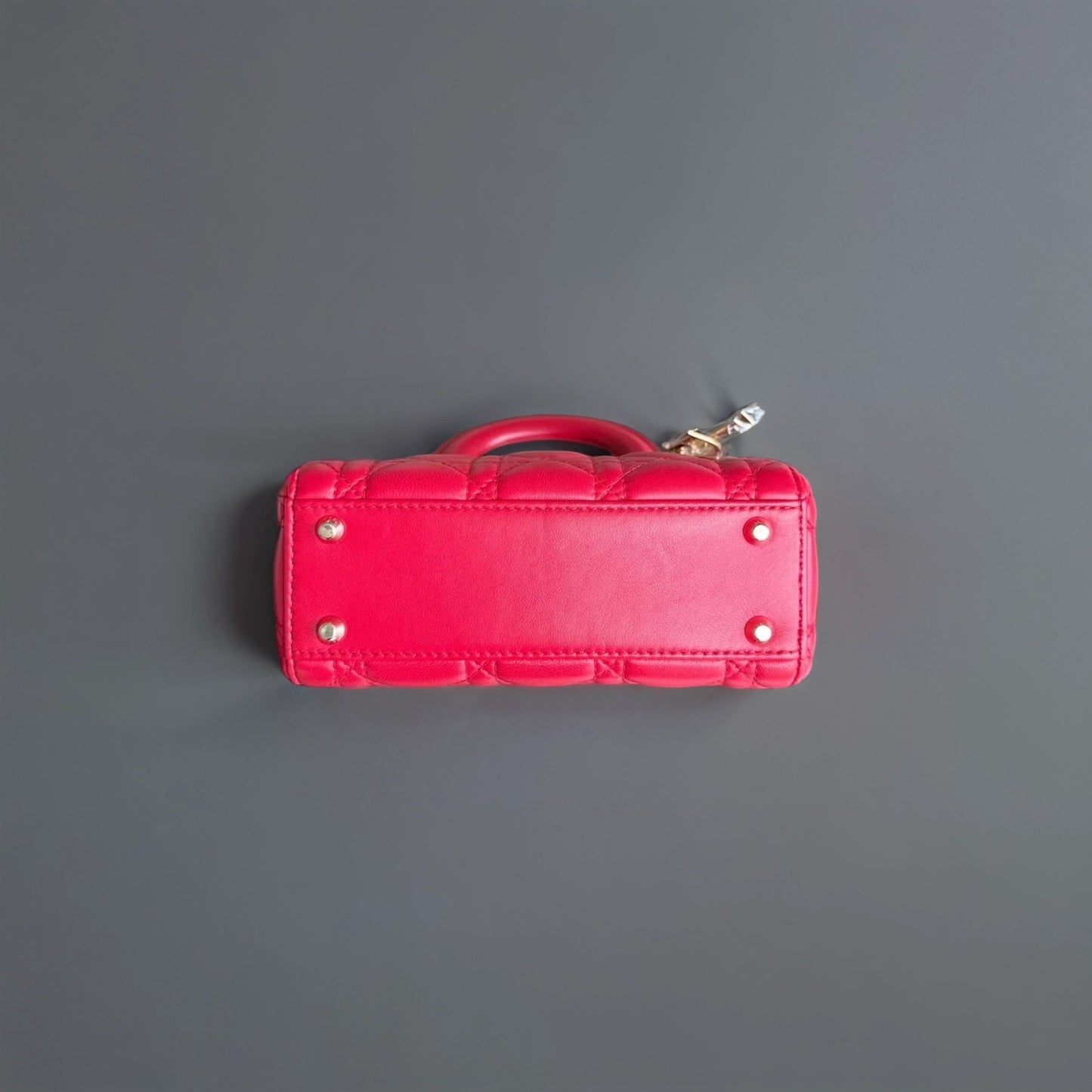 Lambskin Cannage Mini Lady Dior Red