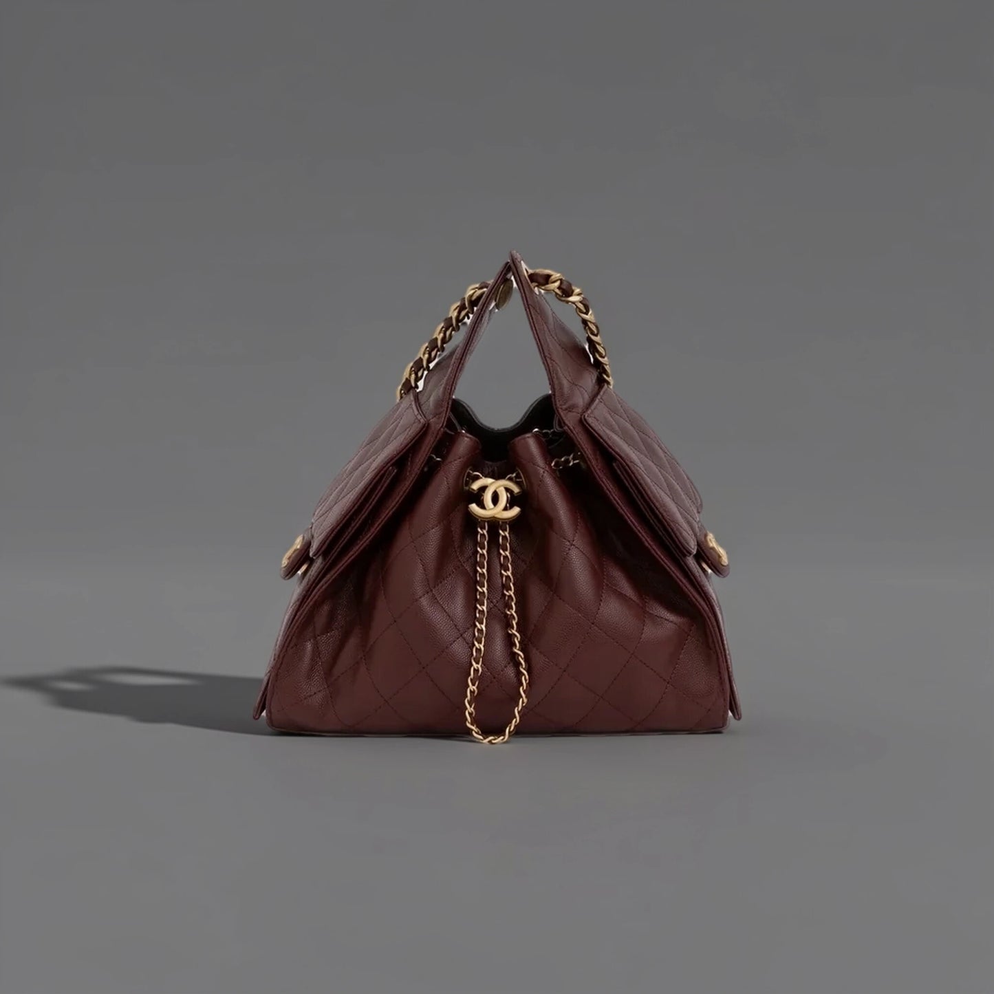 Caviar Quilted Small Chanel 25 Handbag Burgundy