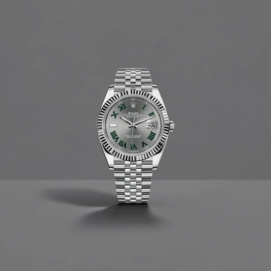 Rolex Datejust Wimbledon White Gold Slate Grey Roman Dial