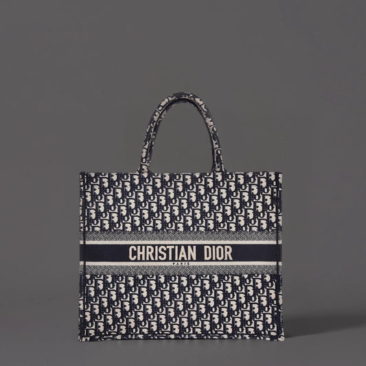 Oblique Book Tote Blue Multicolor