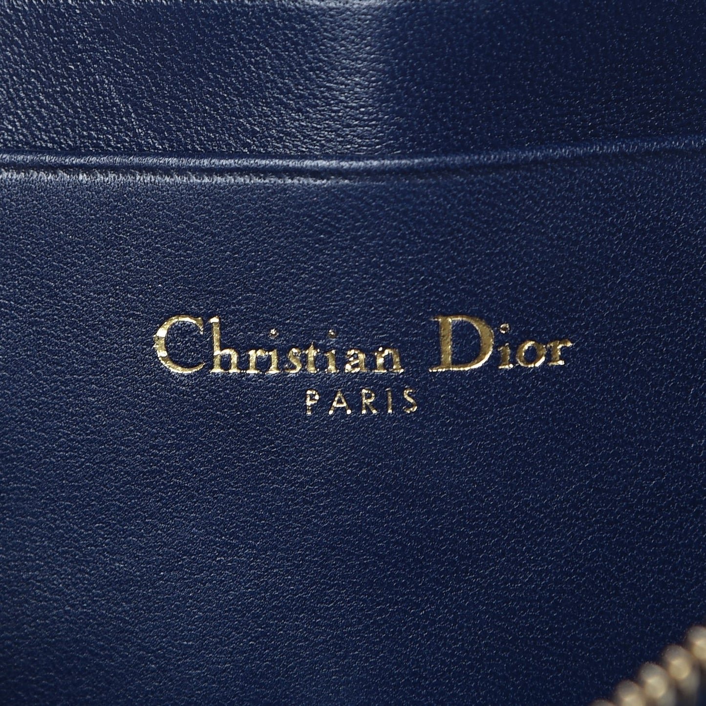 Lambskin Cannage Studded Lady Dior Camera Case Pouch Blue