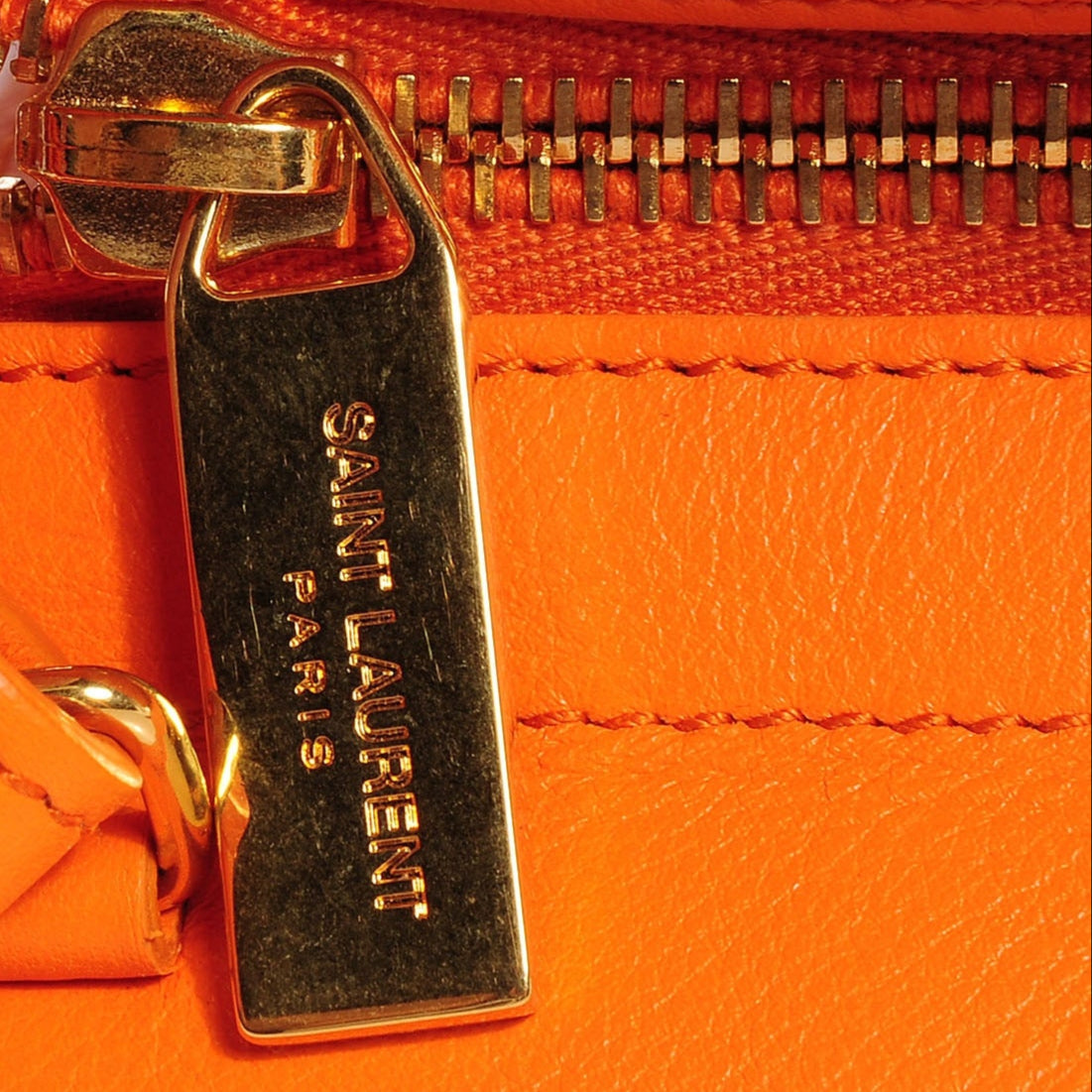 Leather Small Classic Y Cabas Orange