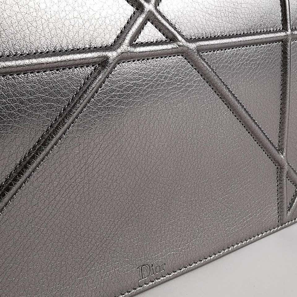 Dior Diorama Flap Bag Pewter Colour Leather