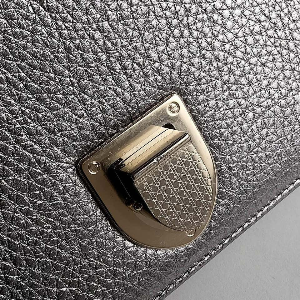 Dior Diorama Flap Bag Pewter Colour Leather