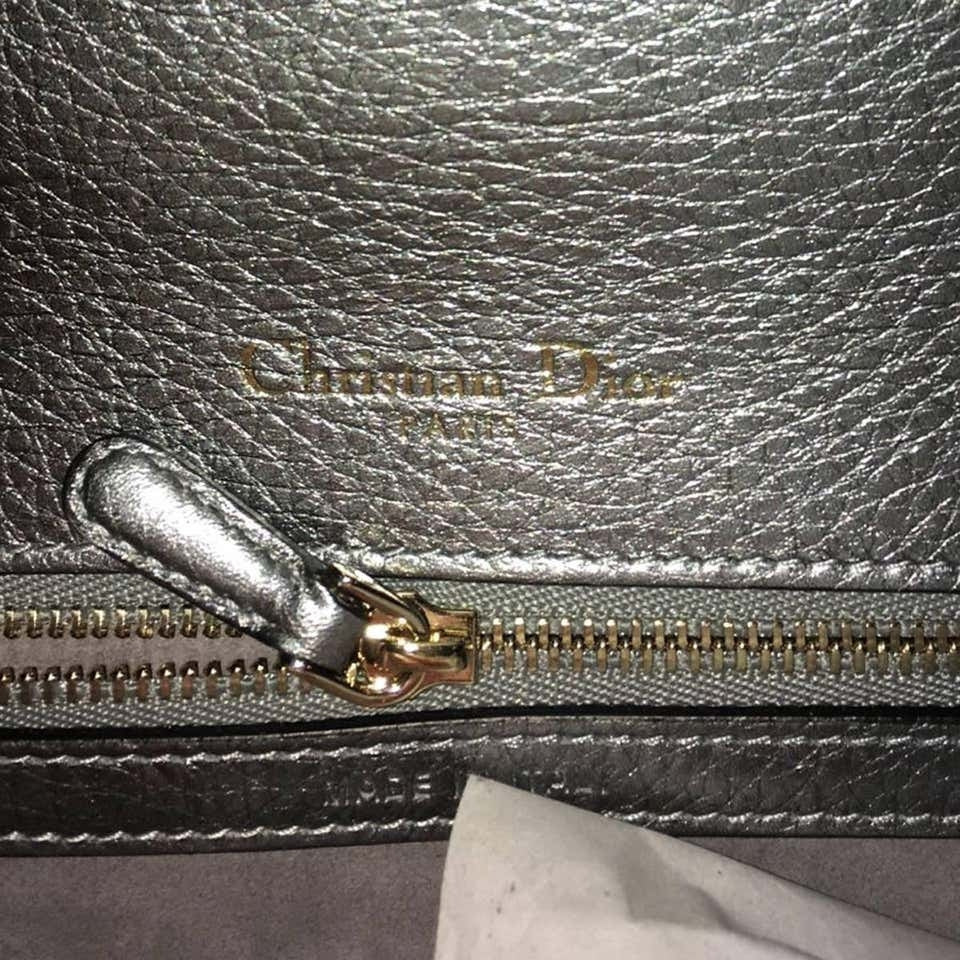 Dior Diorama Flap Bag Pewter Colour Leather